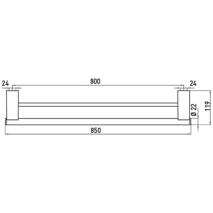 Emco system 2 Badetuchhalter doppelt, 85 cm
