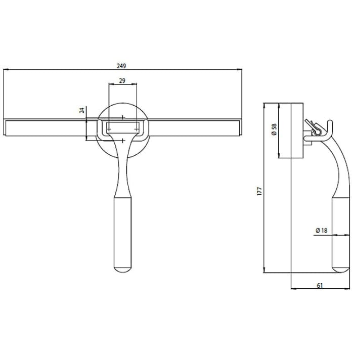 Emco system 2 Duschwischer mit Halterung