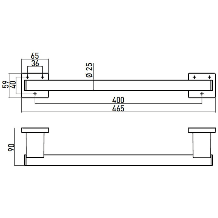 Emco system 2 Reling für Einhängesitz kurz