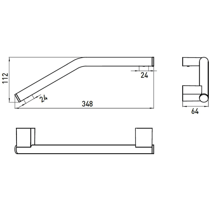 Emco system 2 Wannengriff gebogen