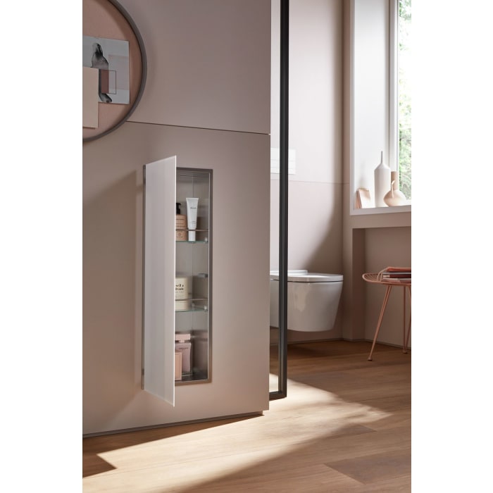 emco asis pure Schrankmodul 73 cm - Unterputz, Glasfront, Anschlag links