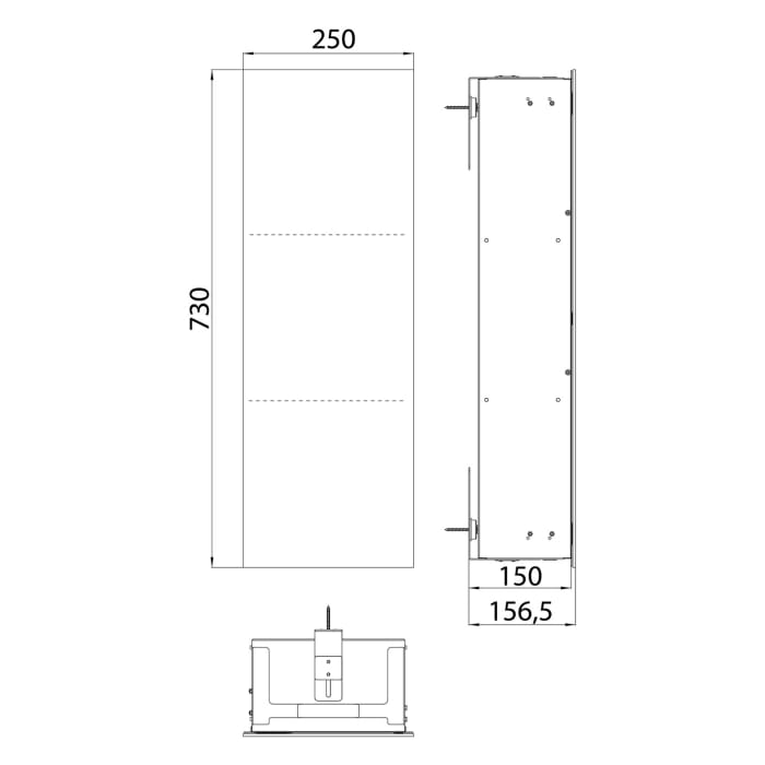 emco asis pure Schrankmodul 73 cm - Unterputz, Glasfront, Anschlag links
