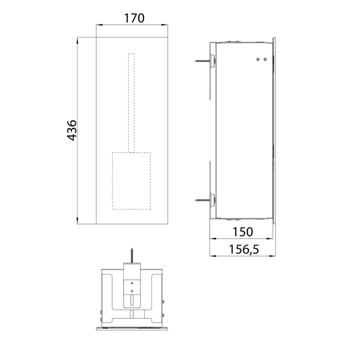 emco asis pure Toilettenbürstengarnitur-Modul - Unterputz, Glasfront, Anschlag rechts