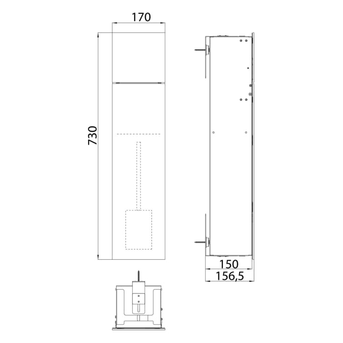 emco asis pure WC-Modul 73 cm - Unterputz, Glasfront, Anschlag rechts