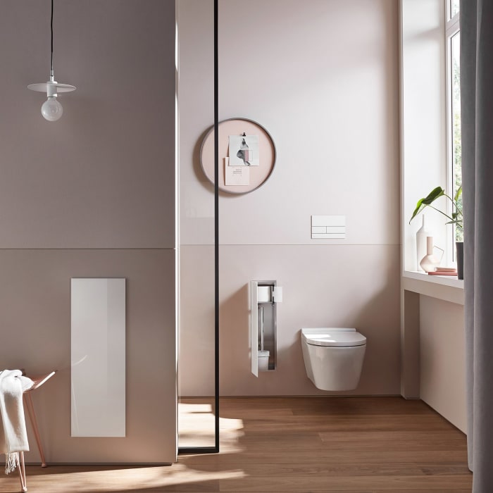 emco asis pure WC-Modul 60 cm - Unterputz, Glasfront, Anschlag links