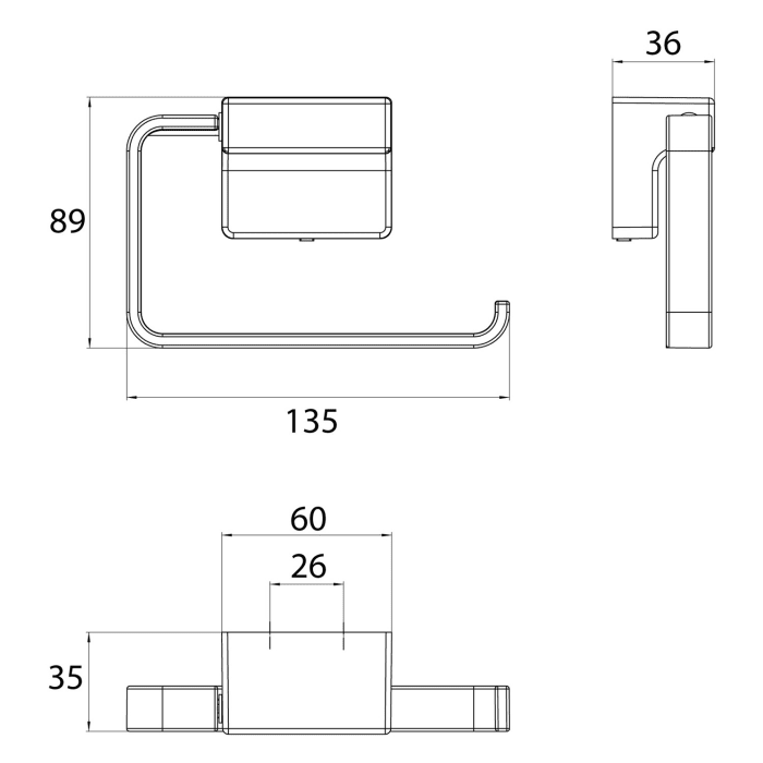 Emco cue Papierhalter ohne Deckel