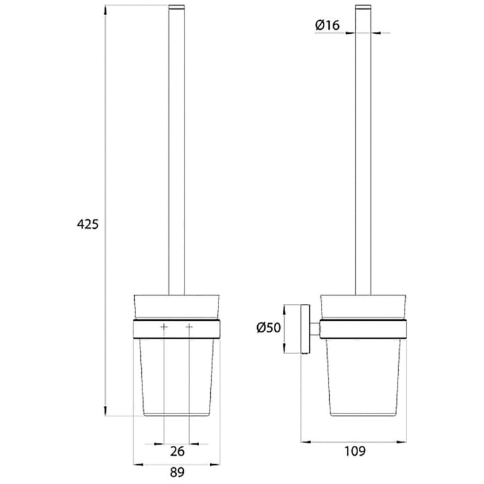 Emco round Toilettenbürstengarnitur, Glas