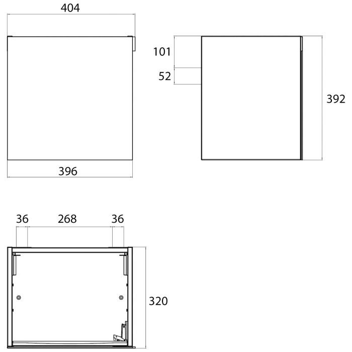 Emco Waschtisch-Unterschrank 40 cm, Türgriff rechts