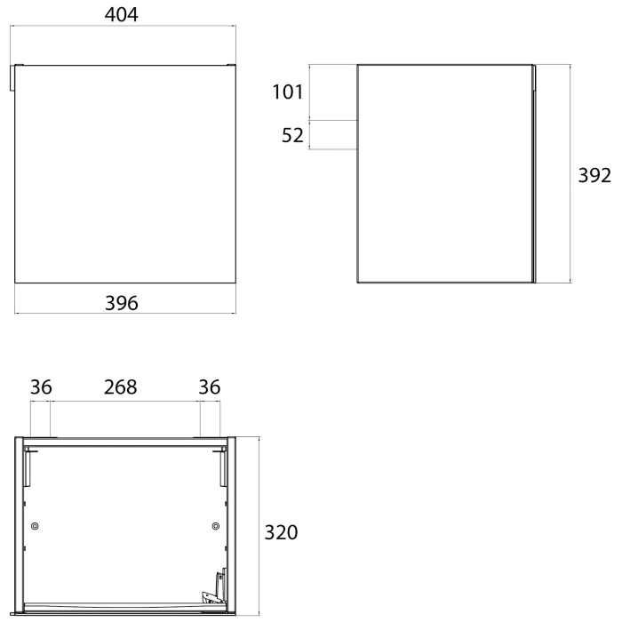 Emco Waschtisch-Unterschrank 40 cm, Türgriff links