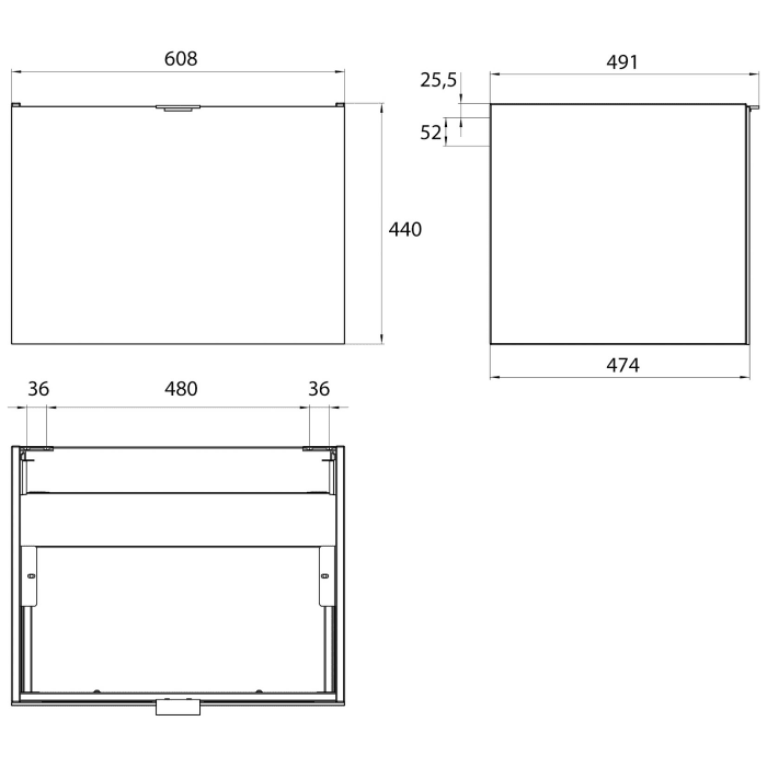 Emco Waschtisch-Unterschrank 60 cm