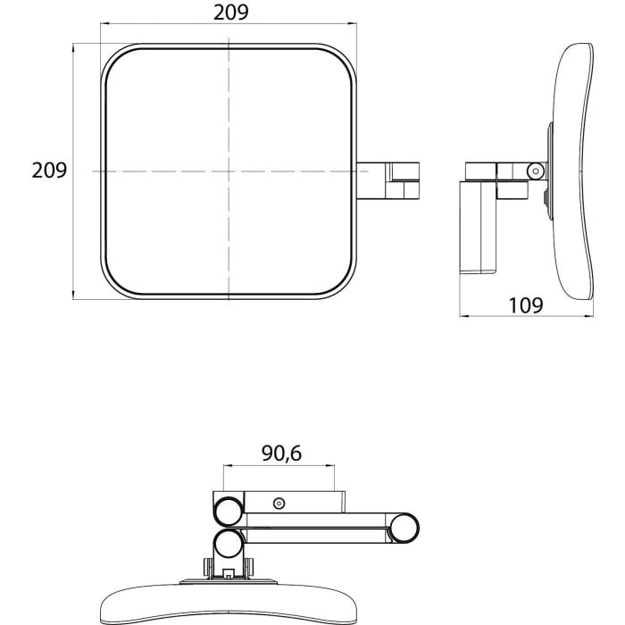 Emco Evo LED Rasier- und Kosmetikspiegel mit 5-fach Vergrößerung