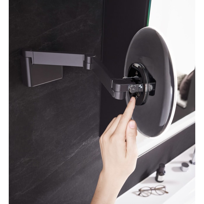 Emco Evo LED Rasier- und Kosmetikspiegel mit Spiralkabel und Stecker, rund