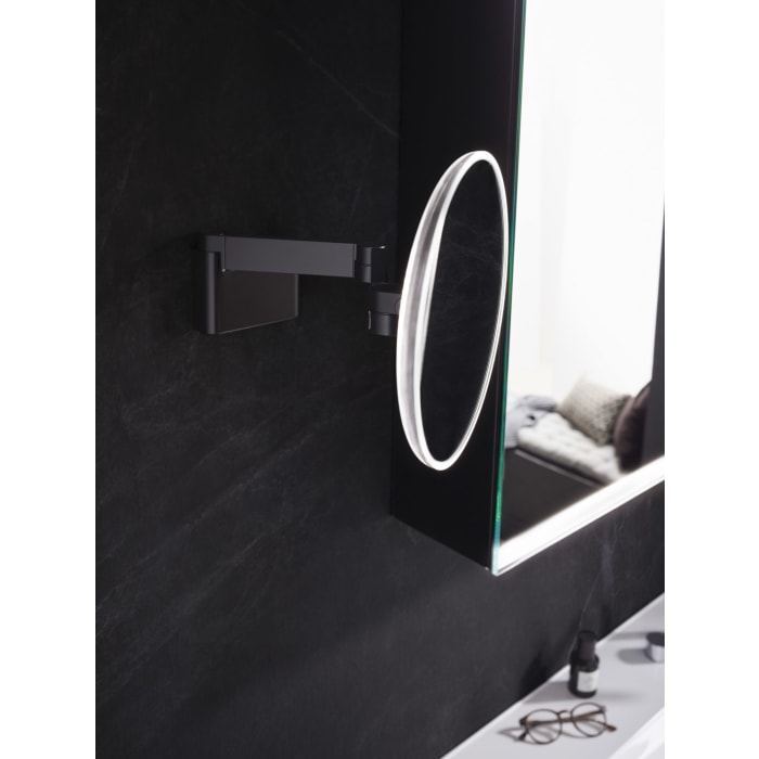 Emco Evo LED Rasier- und Kosmetikspiegel mit Spiralkabel und Stecker, rund