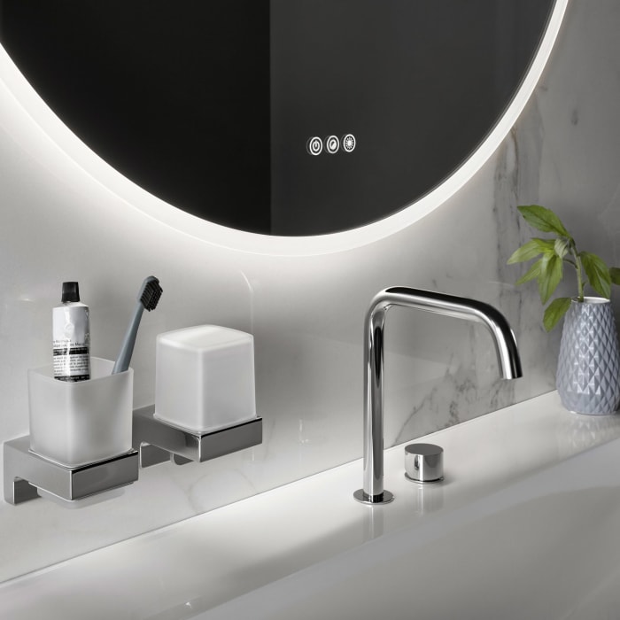 Emco Pure ++ Badspiegel Ø 100 cm mit Heizfolie und umlaufender Mattierung