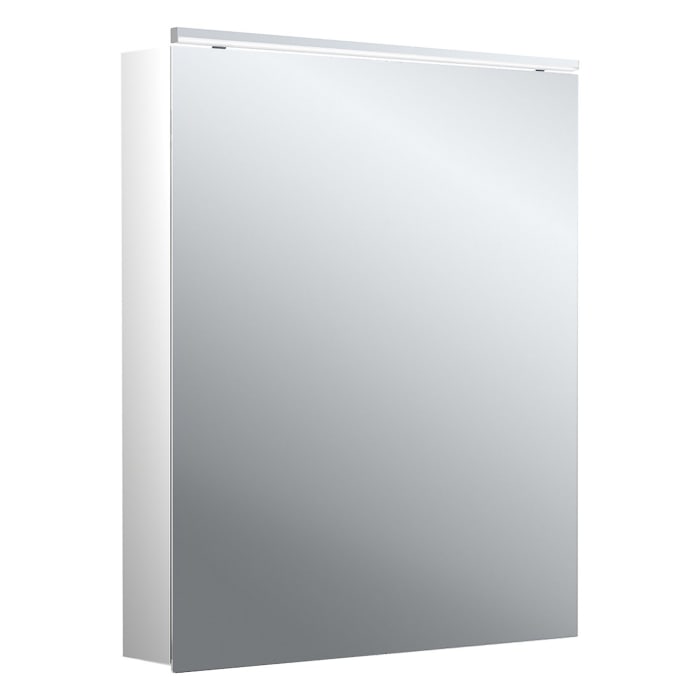 Emco flat 2 Classic LED-Lichtspiegelschrank 60 cm, mit LED-Aufsatzleuchte, 1 Tür