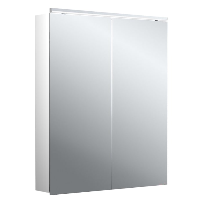 Emco flat 2 Classic LED-Lichtspiegelschrank 60 cm, mit LED-Aufsatzleuchte, 2 Türen