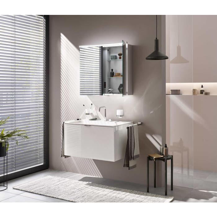 Emco flat 2 Classic LED-Lichtspiegelschrank 120 cm, mit LED-Aufsatzleuchte, 2 Türen