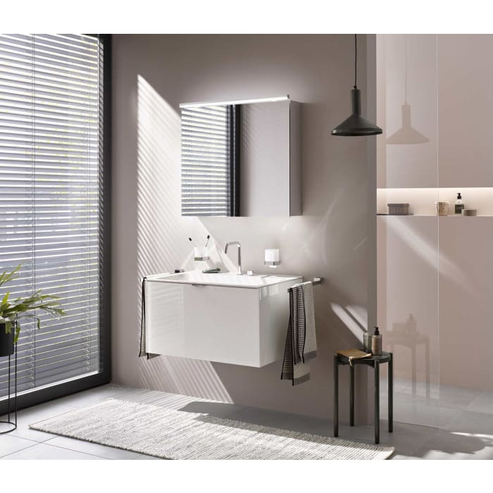 Emco flat 2 Classic LED-Lichtspiegelschrank 60 cm, mit LED-Aufsatzleuchte, 2 Türen