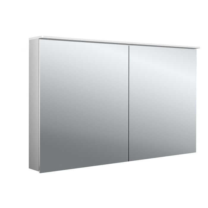 Emco flat 2 Design LED-Lichtspiegelschrank 120 cm, mit Lichtsegel, 2 Türen