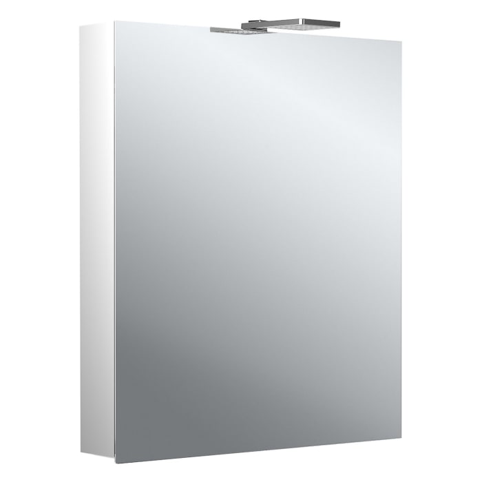Emco flat 2 Style LED-Lichtspiegelschrank 60 cm, mit LED-Aufsatzleuchte, 1 Tür