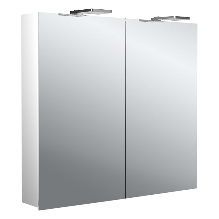 Emco flat 2 Style LED-Lichtspiegelschrank 80 cm, mit LED-Aufsatzleuchte, 2 Türen