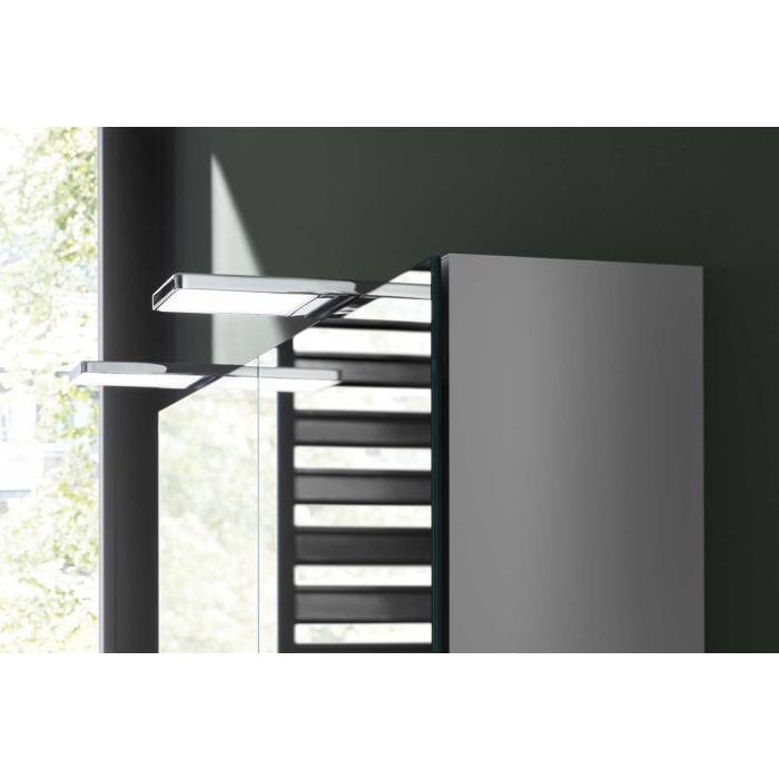 Emco flat 2 Style LED-Lichtspiegelschrank 60 cm, mit LED-Aufsatzleuchte, 1 Tür