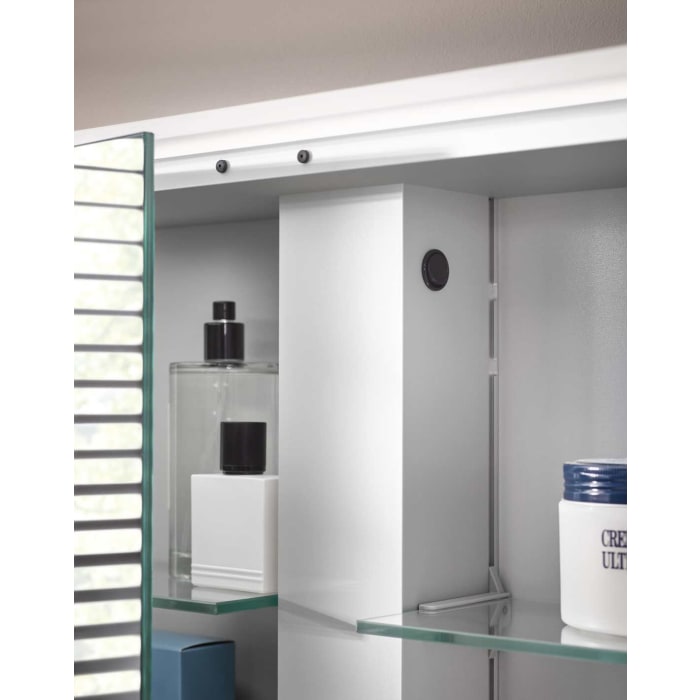 Emco flat 2 Style LED-Lichtspiegelschrank 100 cm, mit LED-Aufsatzleuchte, 2 Türen