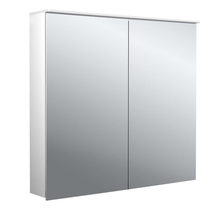 Emco flat 2 Design LED-Lichtspiegelschrank 80 cm, mit Lichtsegel, 2 Türen