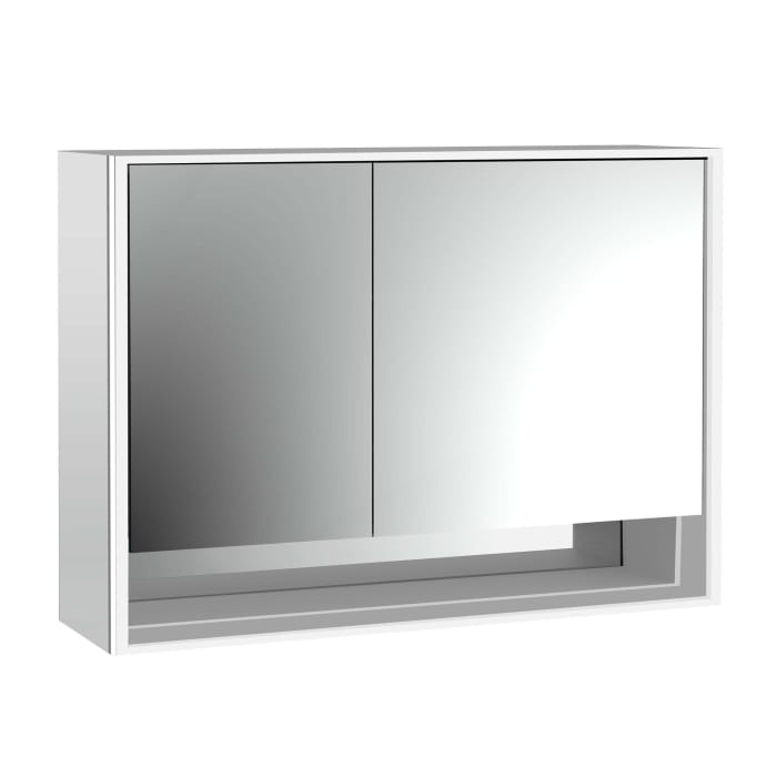 Emco loft LED-Lichtspiegelschrank 100 cm, 2 Türen und Unterfach, Aufputzmodell