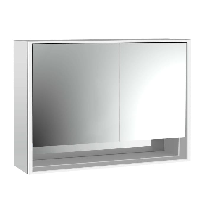Emco loft LED-Lichtspiegelschrank 100 cm, 2 Türen mit Unterfach, Aufputzmodell