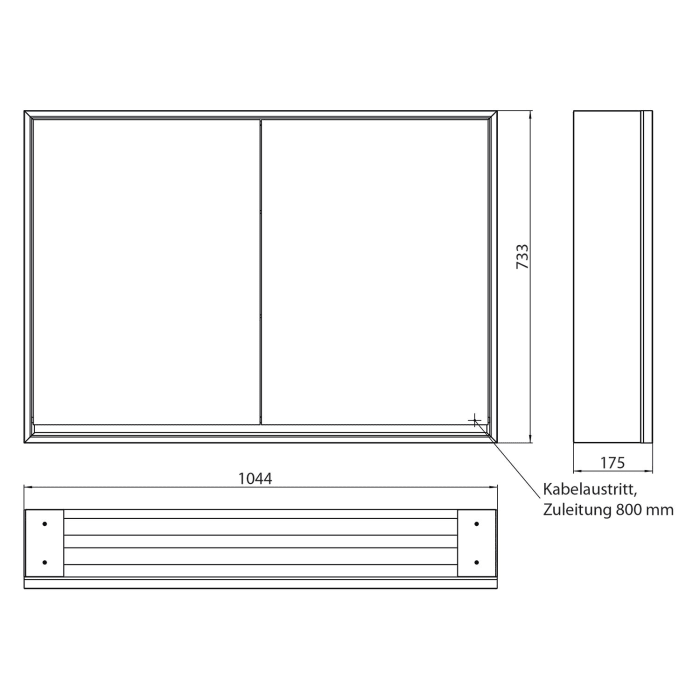 Emco loft LED-Lichtspiegelschrank 100 cm, 2 Türen, Aufputzmodell