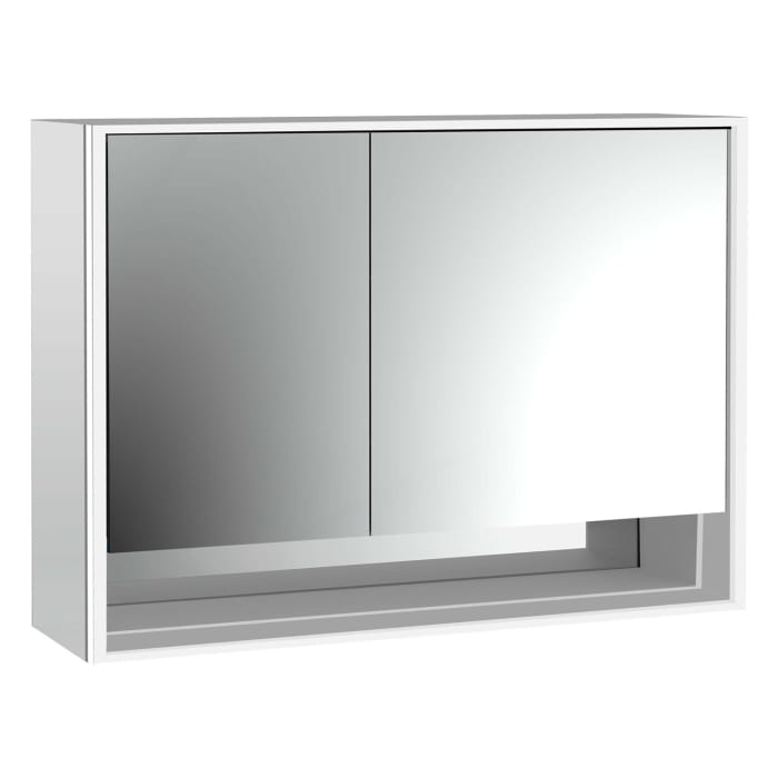 Emco loft LED-Lichtspiegelschrank 100 cm, 2 Türen und Unterfach, Aufputzmodell