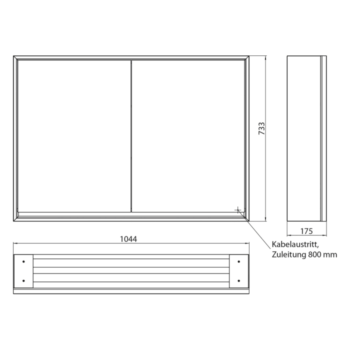 Emco loft LED-Lichtspiegelschrank 100 cm, 2 Türen, Aufputzmodell
