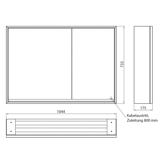 Emco loft LED-Lichtspiegelschrank 100 cm, 2 Türen, Aufputzmodell