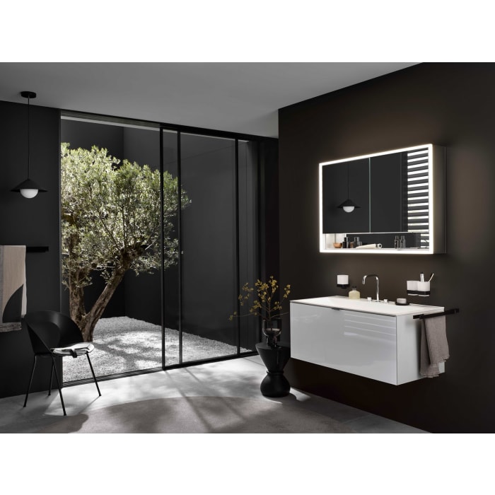 Emco loft LED-Lichtspiegelschrank 100 cm, 2 Türen mit Unterfach, Aufputzmodell