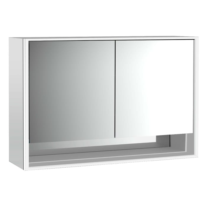Emco loft LED-Lichtspiegelschrank 120 cm, 2 Türen und Unterfach, Aufputzmodell