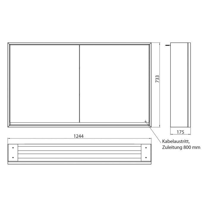 Emco loft LED-Lichtspiegelschrank 120 cm, 2 Türen, Aufputzmodell