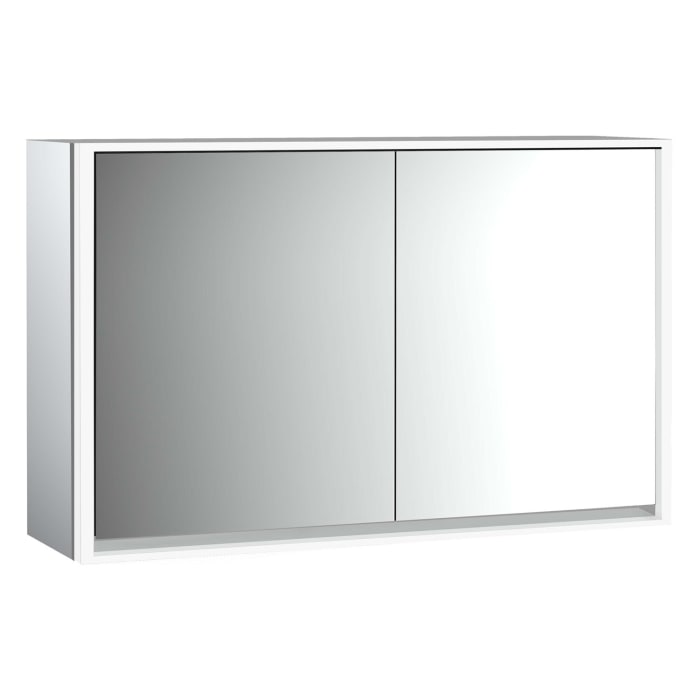 Emco loft LED-Lichtspiegelschrank 130 cm, 2 Türen, Aufputzmodell