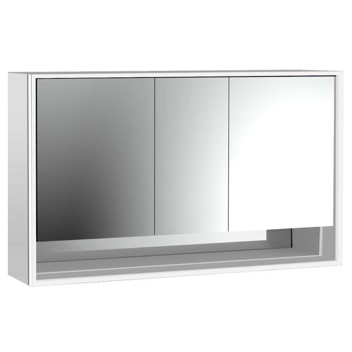 Emco loft LED-Lichtspiegelschrank 140 cm, 3 Türen mit Unterfach, Aufputzmodell