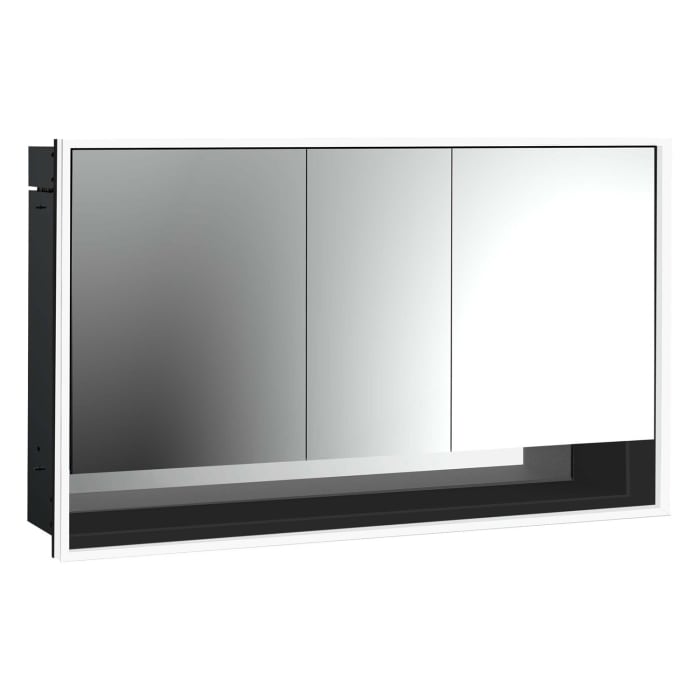 Emco loft LED-Lichtspiegelschrank 140 cm, 3 Türen und Unterfach, Unterputzmodell