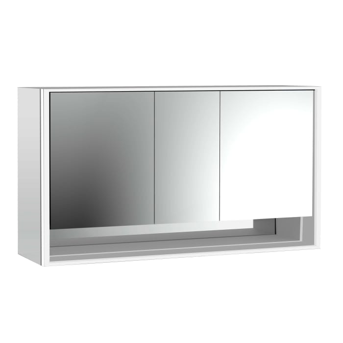 Emco loft LED-Lichtspiegelschrank 160 cm, 3 Türen mit Unterfach, Aufputzmodell