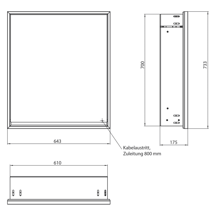 Emco loft LED-Lichtspiegelschrank 60 cm, 1 Tür, Unterputzmodell
