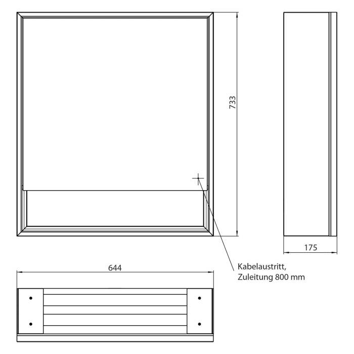 Emco loft LED-Lichtspiegelschrank 60 cm, 1 Tür und Unterfach, Aufputzmodell