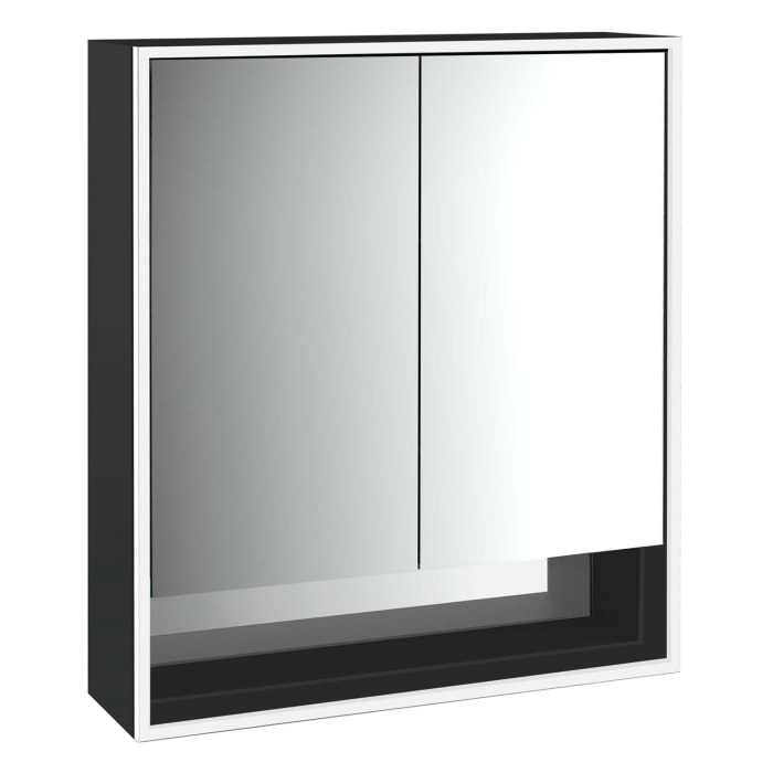Emco loft LED-Lichtspiegelschrank 60 cm, 2 Türen und Unterfach, Aufputzmodell