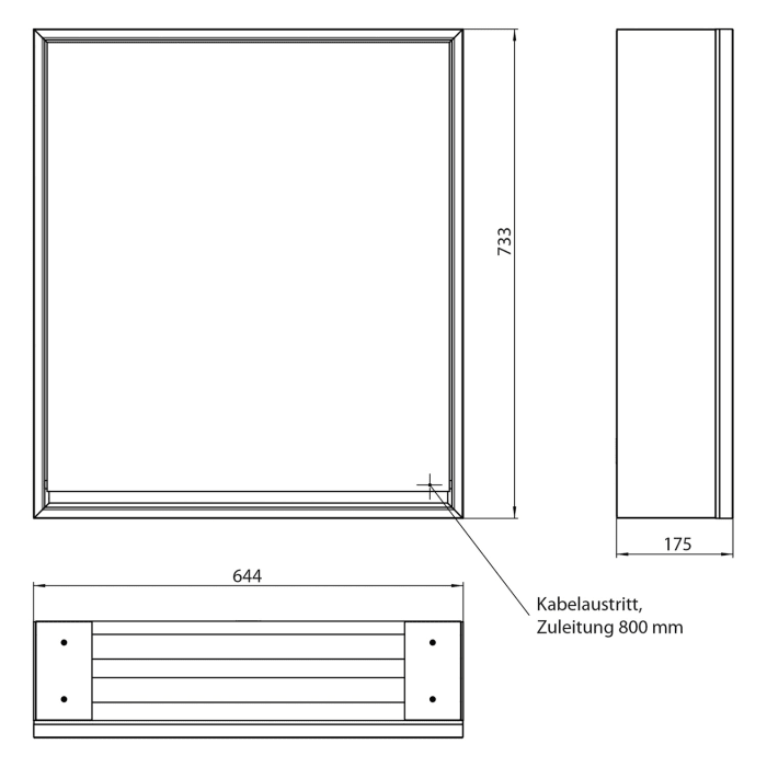 Emco loft LED-Lichtspiegelschrank 60 cm, 1 Tür, Aufputzmodell