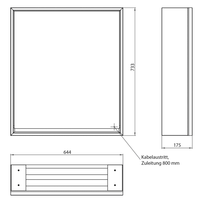 Emco loft LED-Lichtspiegelschrank 60 cm, 1 Tür, Aufputzmodell