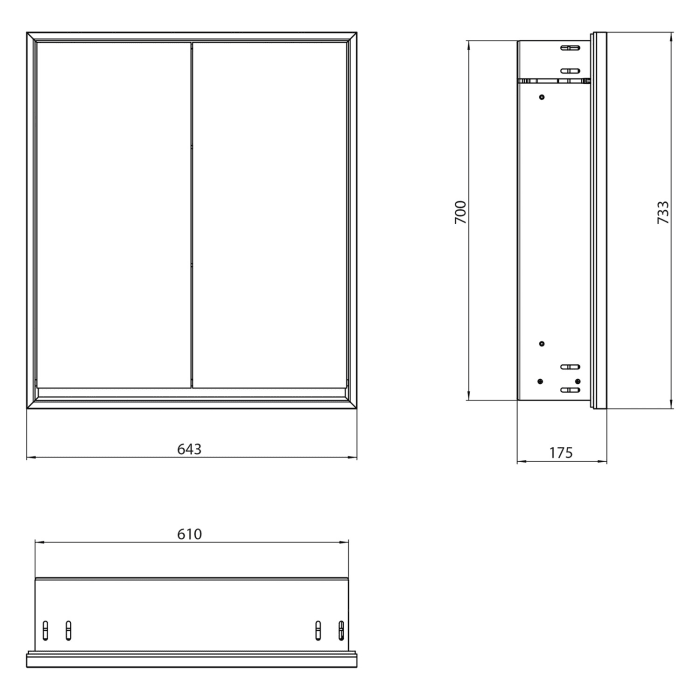 Emco loft LED-Lichtspiegelschrank 60 cm, 2 Türen, Unterputzmodell
