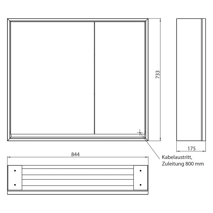 Emco loft LED-Lichtspiegelschrank 80 cm, 2 Türen, Aufputzmodell