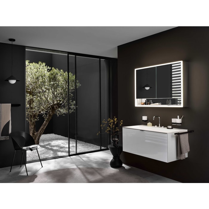 Emco loft LED-Lichtspiegelschrank 80 cm, 2 Türen und Unterfach, Aufputzmodell