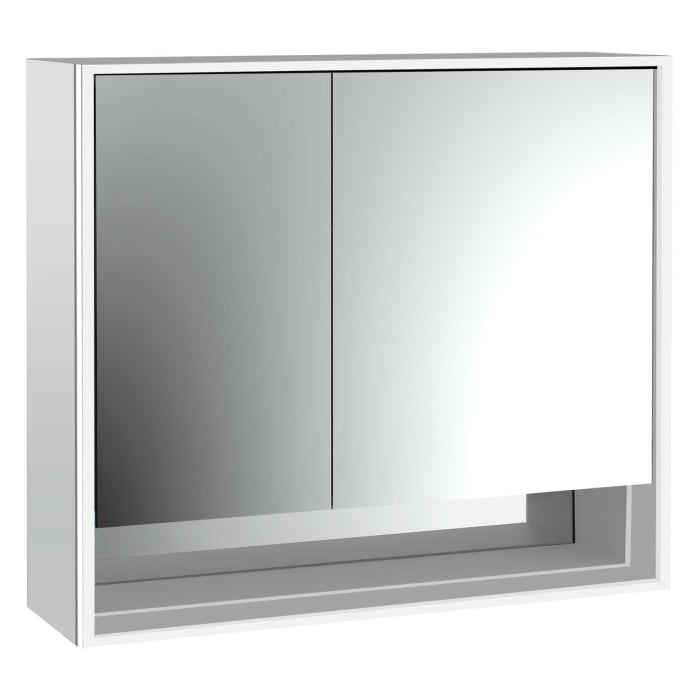 Emco loft LED-Lichtspiegelschrank 80 cm, 2 Türen mit Unterfach, Aufputzmodell